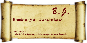 Bamberger Jukundusz névjegykártya